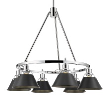 Golden 3306-6 CH-BLK - Yep by Golden Lighting Orwell 6-light Chandelier in Chrome and Matte Black shade